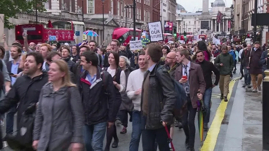 Londinenses protestan contra el Brexit