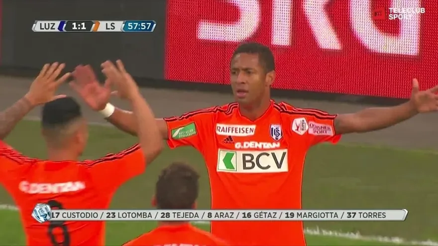 Gabriel Torres, gol y actuación con el Lausanne Sport