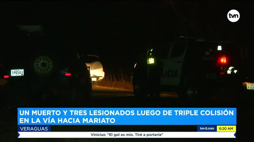 Un muerto y tres heridos en triple colisión en Mariato