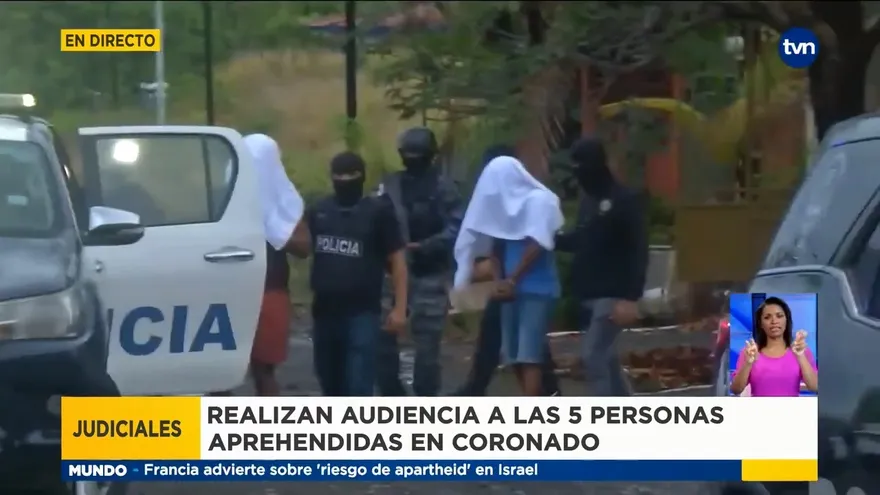Realizan audiencia a cinco personas aprehendidas en Coronado