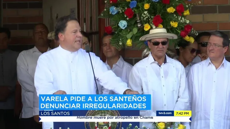 Presidente Varela pide a los santeños denunciar irregularidades