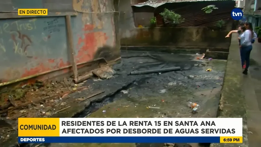 Renta 15 en Santa Ana sufren efectos de aguas servidas