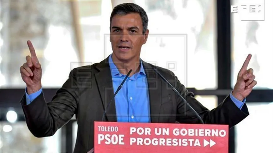 El presidente del Gobierno en funciones Pedro Sánchez, durante su intervención en el Consejo de Política Municipal celebrado hoy en Toledo.