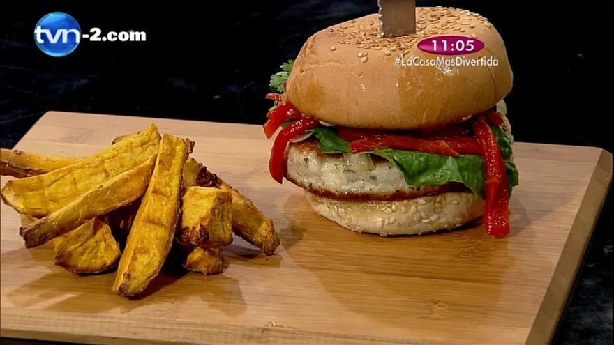 Receta - Hamburguesa de pollo con aguacate