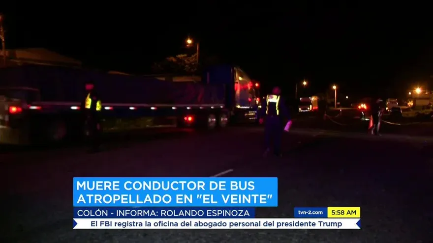 Conductor de bus muere atropellado en Colón