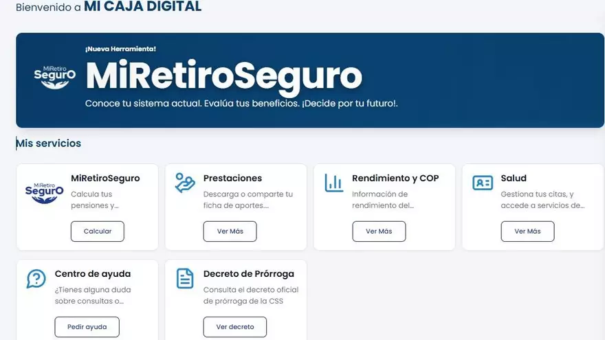 Imagen del portal Mi Caja Digital "Mi Retiro Seguro".