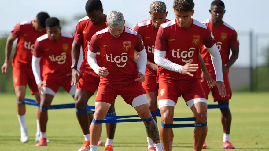 Jugadores de la Selección de Panamá en entrenamiento