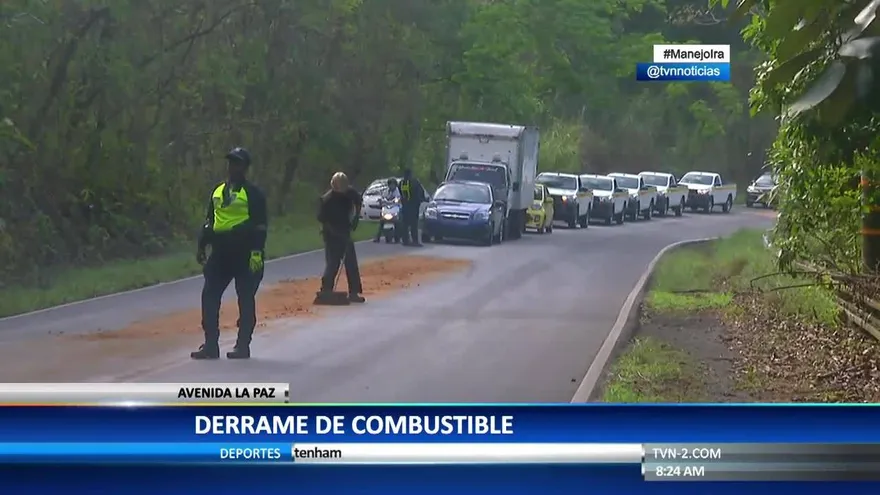 Derrame de combustible en la ave La Paz