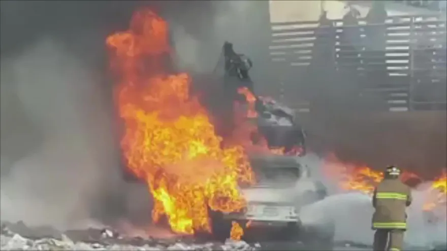 Se incendia camión de recolección de basura