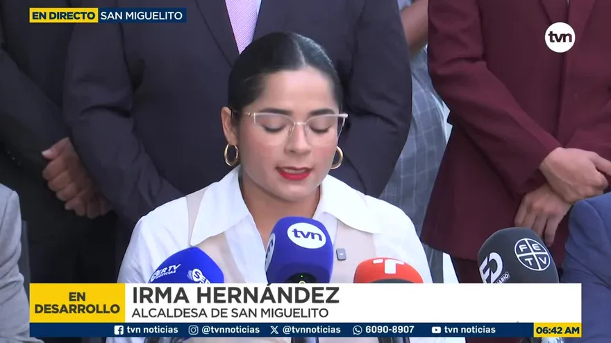 Alcaldesa de San Miguelito, Irma Hernández da conferencia de prensa sobre recolección de basura