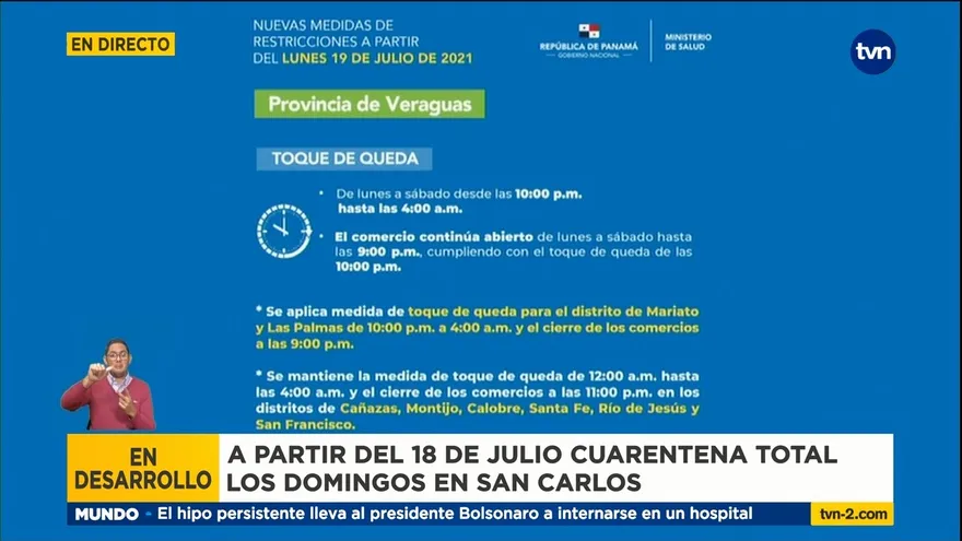 Toque de queda en la provincia de Veraguas