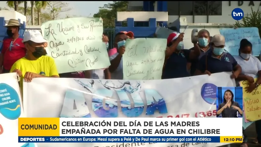 Madres protestan en Chilibre por falta de agua