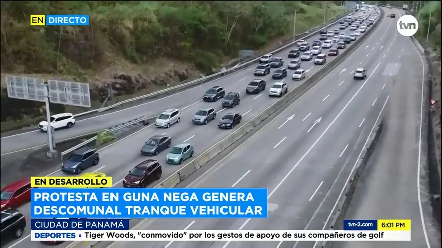 Protesta en Guna Nega causa congestionamiento vehicular