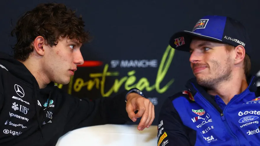 Max Verstappen (d) y Kimi Antonelli (i)