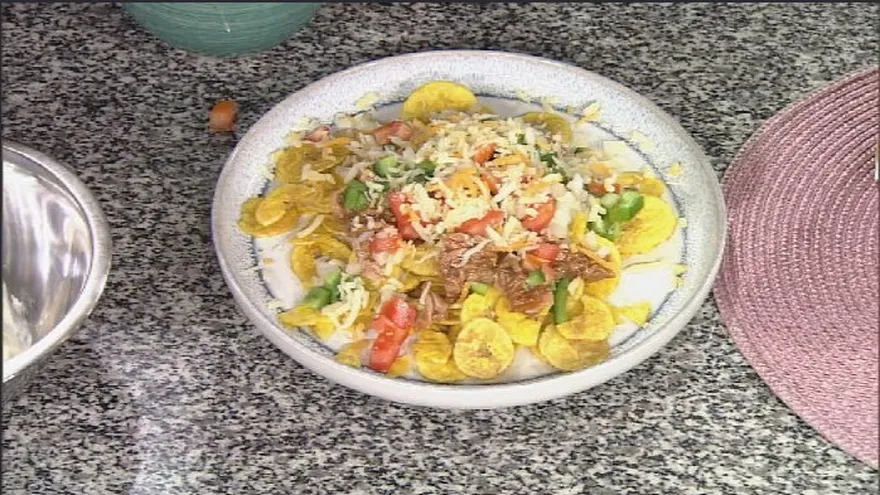 Nachos de plátano con tuna