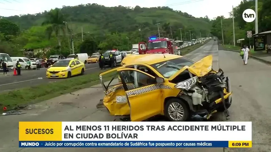 Accidente múltiple deja 11 heridos en Ciudad Bolívar