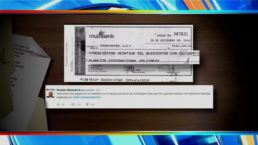 Empresa vinculada a Cobranzas del Istmo pagó parte del helicóptero de Martinelli