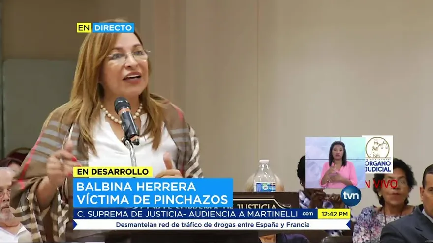 Balbina Herrera interviene en audiencia a Martinelli