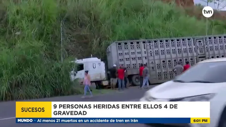 Colisión múltiple en la autopista Arraiján - La Chorrera