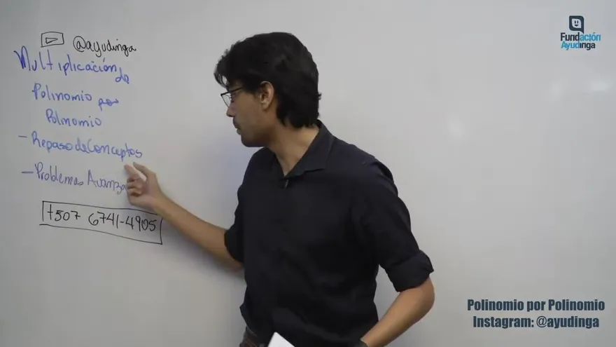 Ayudinga Matemáticas 8° - Multiplicación de Polinomio por Polinomio con Exponentes Literales Parte II 20 de abril de 2020