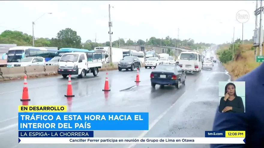 Se produce congestionamiento vehicular en La Espiga de La Chorrera por éxodo de viajeros