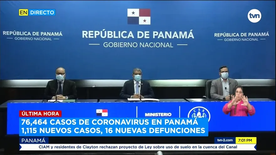 Tasa de mortalidad, casos diarios y duplicación por COVID-19 van en descenso en Panamá