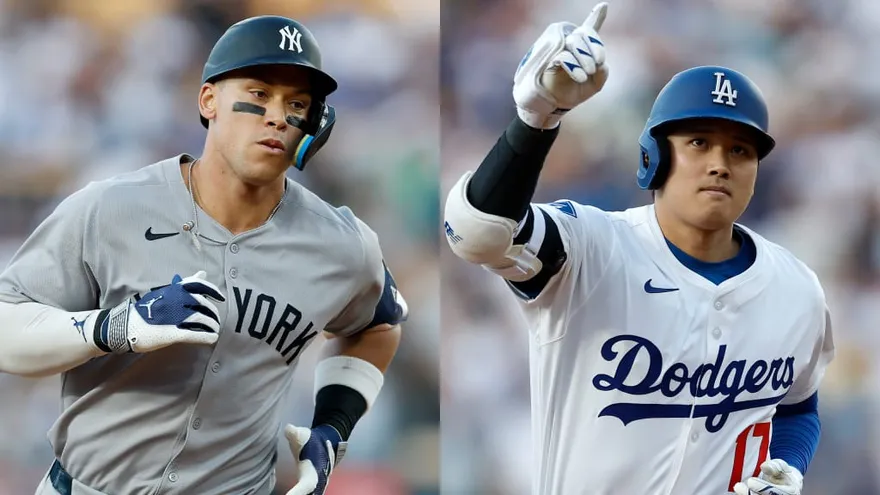Aaron Judge (i) y Shohei Ohtani (d)