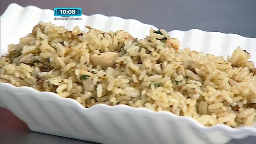 Arroz al Pesto con Carne y Chorizo Italiano