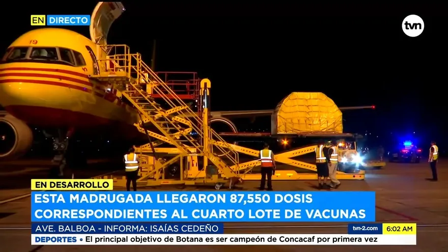 Llega el cuarto lote de vacunas de Pfizer a Panamá