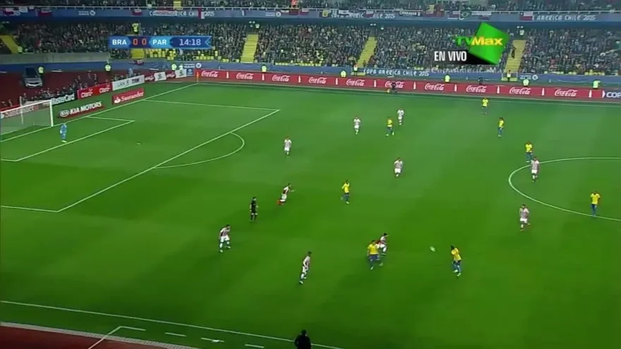 Gol de Robinho Min. 15, Brasil 1-0 Paraguay