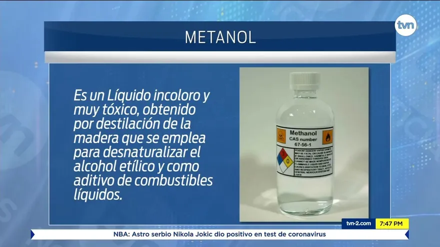 Metanol puede ocasionar náuseas, visión borrosa y ceguera permanente