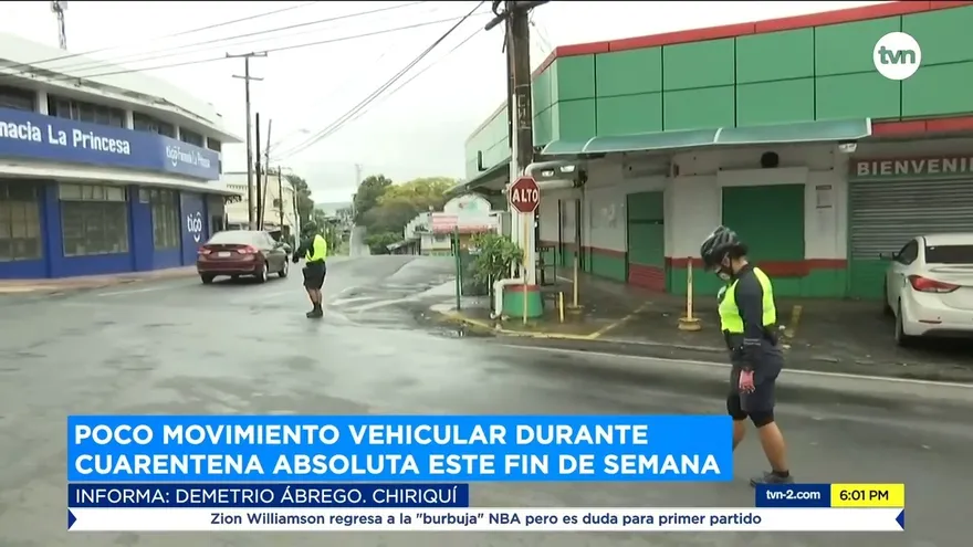 Chiriquí registró poco movimiento en calles y avenidas durante el inicio de la cuarentena total