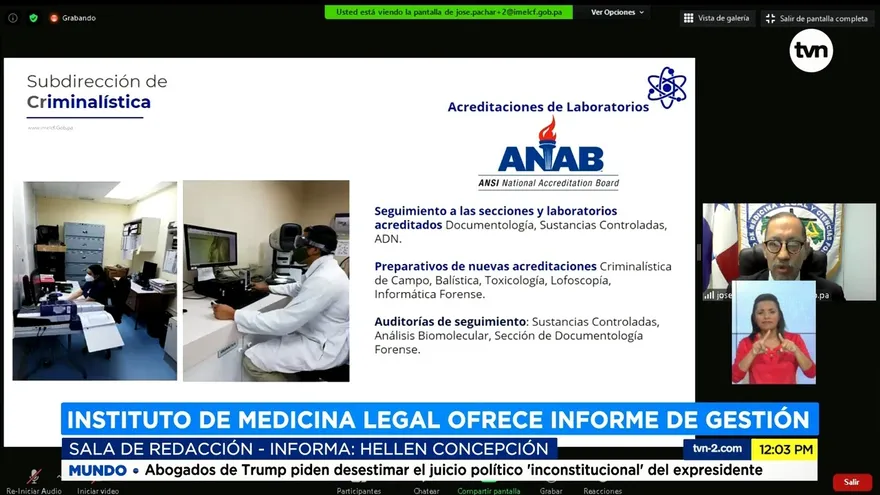 Instituto de Medicina Legal presenta informe de gestión 2020