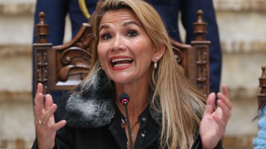 La presidenta interina de Bolivia, Jeanine Áñez.
