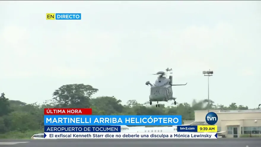 Martinelli aborda helicóptero para ser trasladado al Renacer