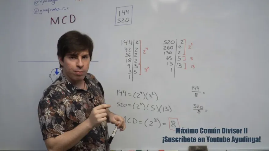 Ayudinga Matemáticas 9° - Máximo Común Divisor (M.C.D.) - Parte II 19 de mayo de 2020