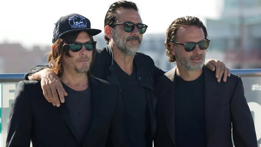Los actores de "The Walking Dead", Norman Reedus, Jeffrey Dean Morgan y Andrew Lincoln.