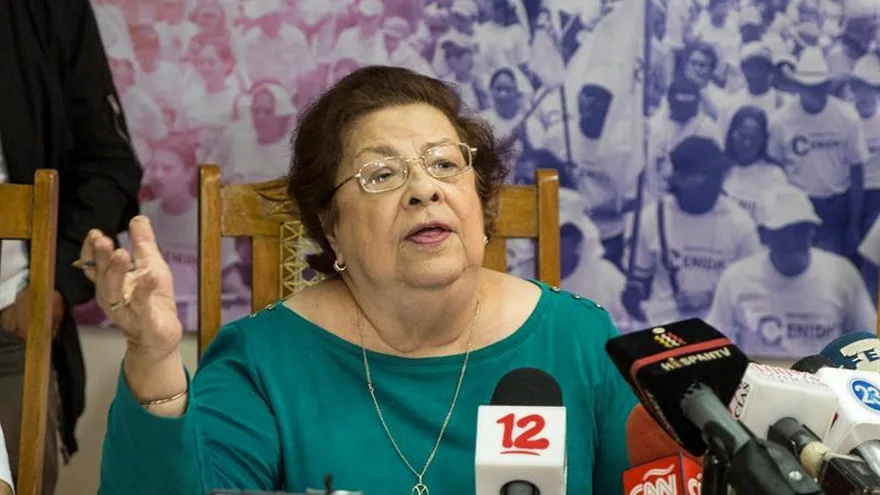 La presidenta del Centro Nicaragüense de los Derechos Humanos (Cenidh), Vilma Núñez.