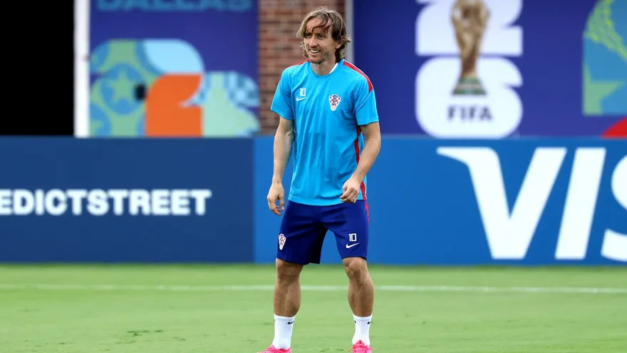 Luka Modric en entrenamiento con la selección de Croacia