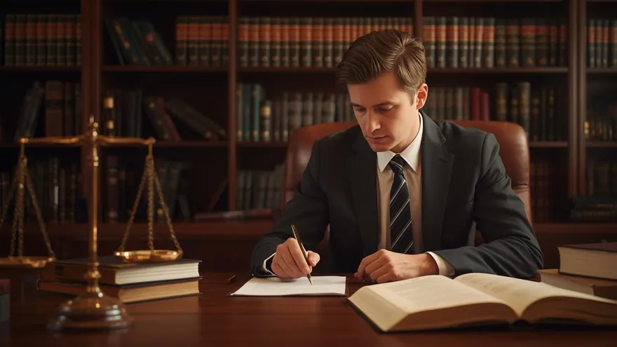 Imagen ilustrativa de un abogado en su escritorio