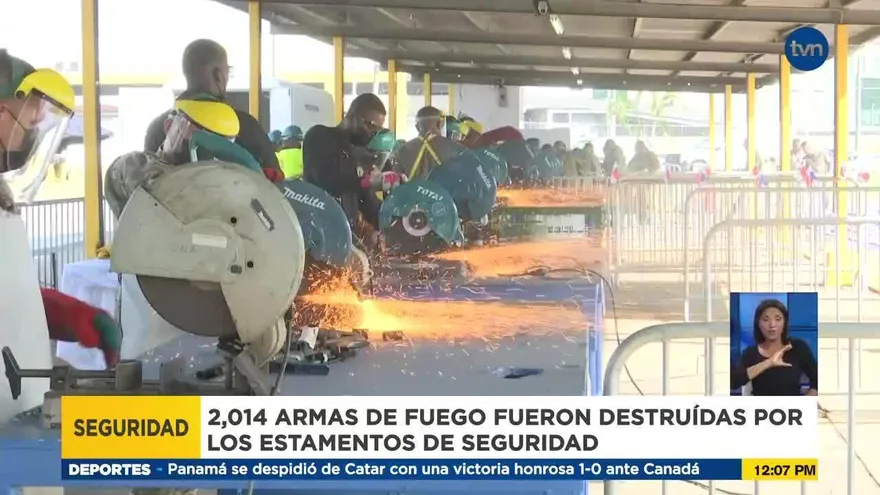 Policía destruye armas decomisadas en operativos