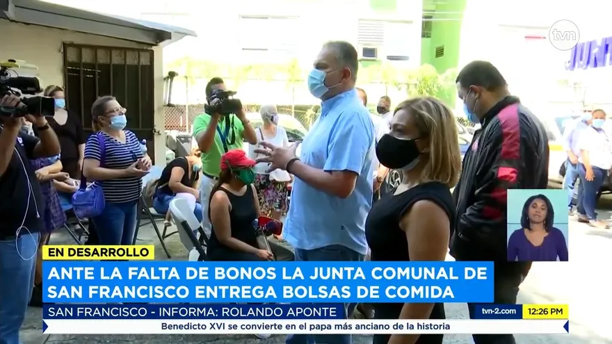 Junta Comunal de San Francisco entrega bolsas de comida en lugar de bonos