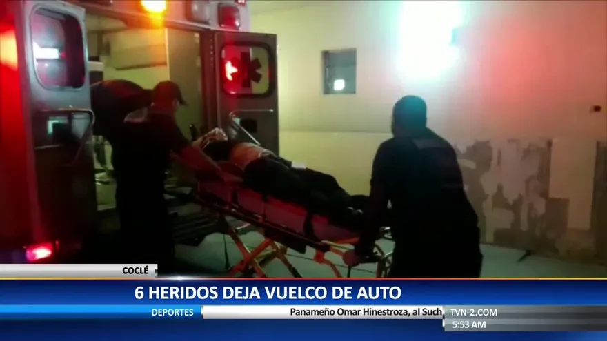 Seis heridos por accidente en Coclé