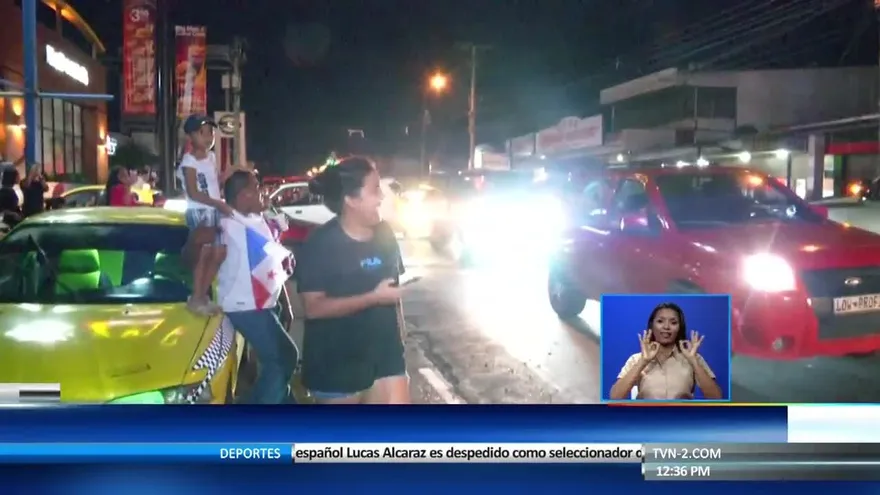Caravana en Chiriquí para celebrar el triunfo de Panamá