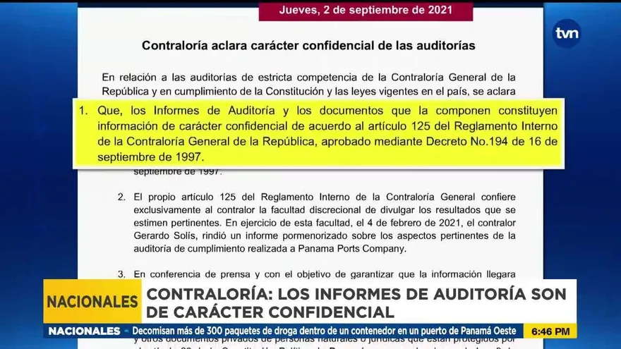 Contraloría y la confidencialidad de las auditorías