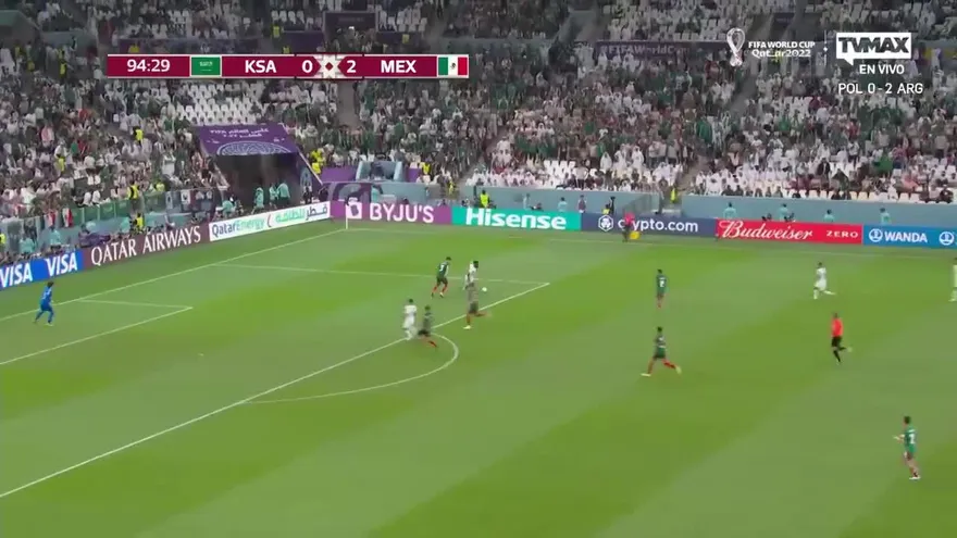 Arabia Saudita vs. México. Gol de Arabia Saudita, anotado por Salem Al-Dawsari