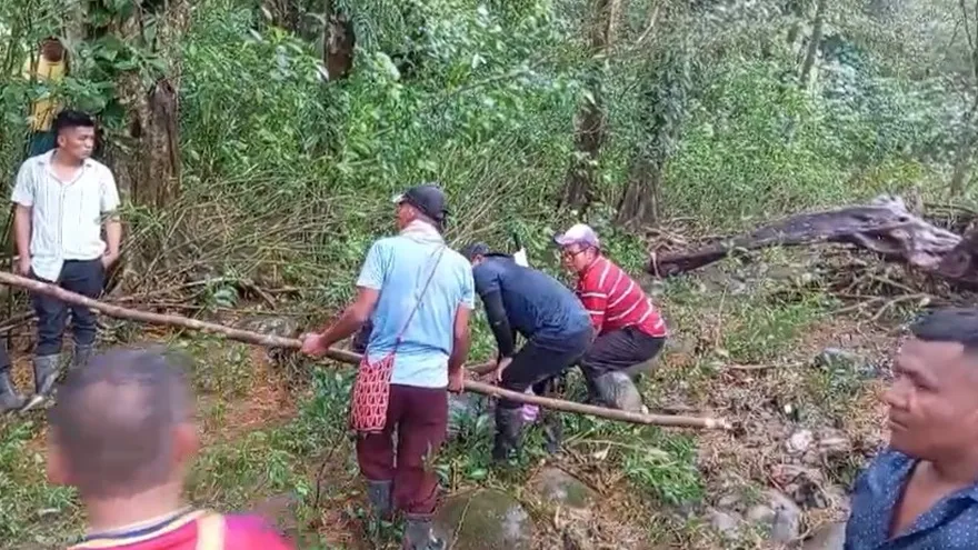Moradores de Coronte realizaron las labores de búsqueda