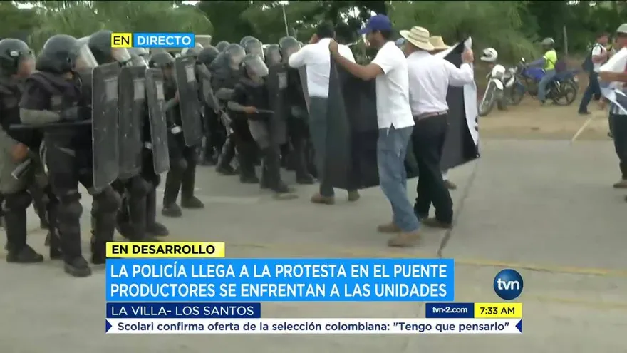 Policía Nacional desaloja a productores en Azuero