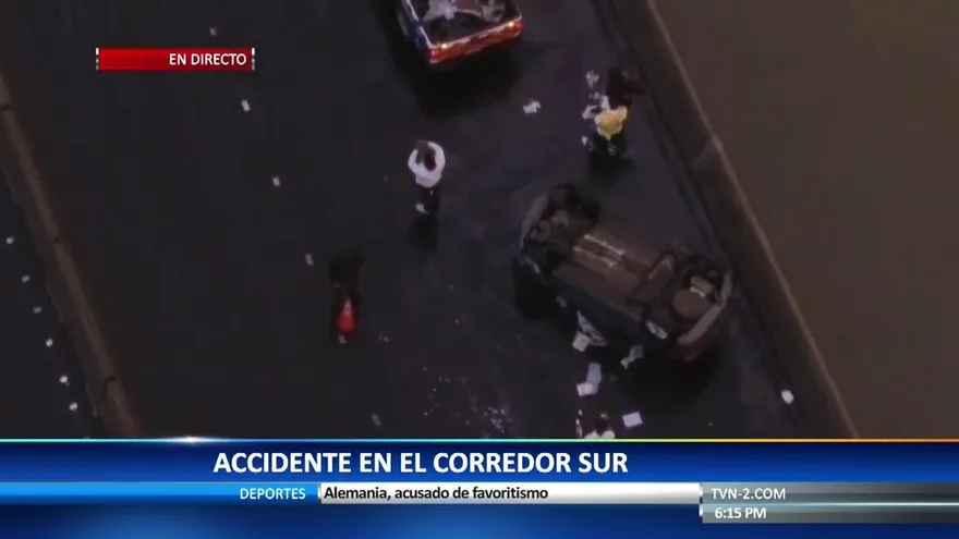 Reportan accidente de tránsito en el Corredor Sur