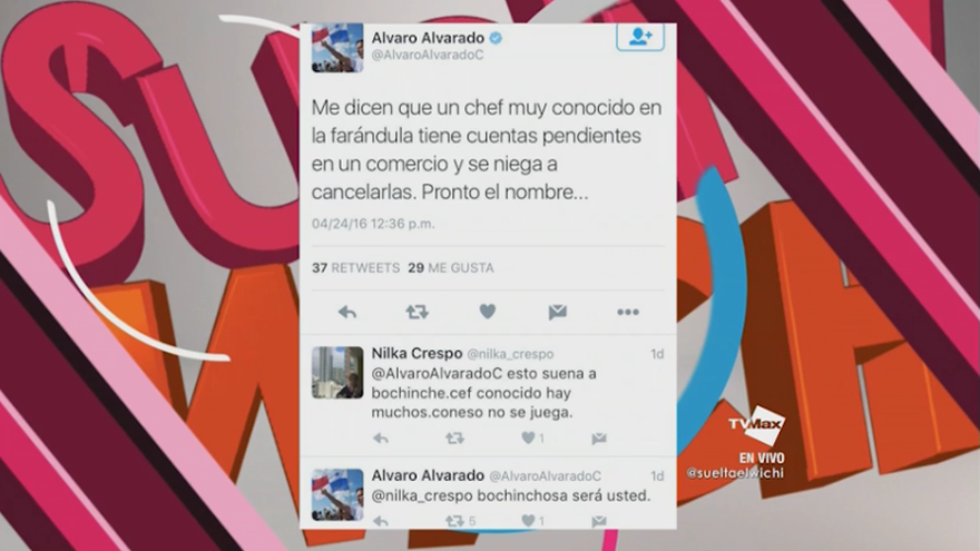 Alvaro Alvarado aseguro que un #wichichef no paga sus cuentas